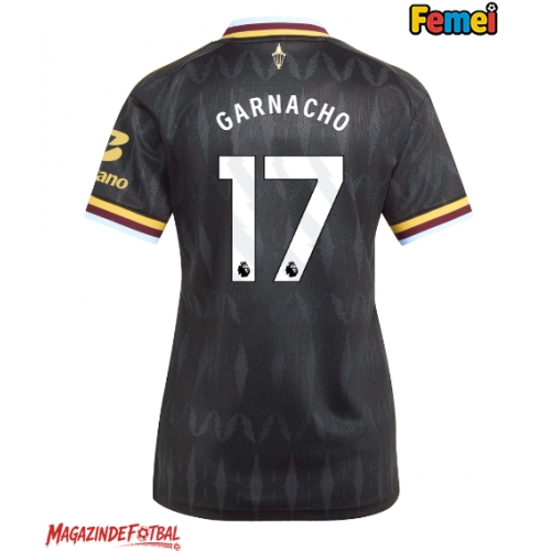 Aston Villa Alejandro Garnacho #17 Tricou Fotbal Replică 2026-27 Femei Deplasare Aston Villa Alejandro Garnacho #17 Tricou Fotbal Replică 2026-27 Femei Deplasare